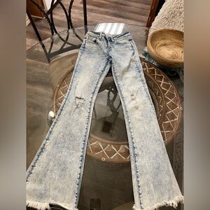 Altar'd State blue acid wash flare wide-leg jeans  size 1
